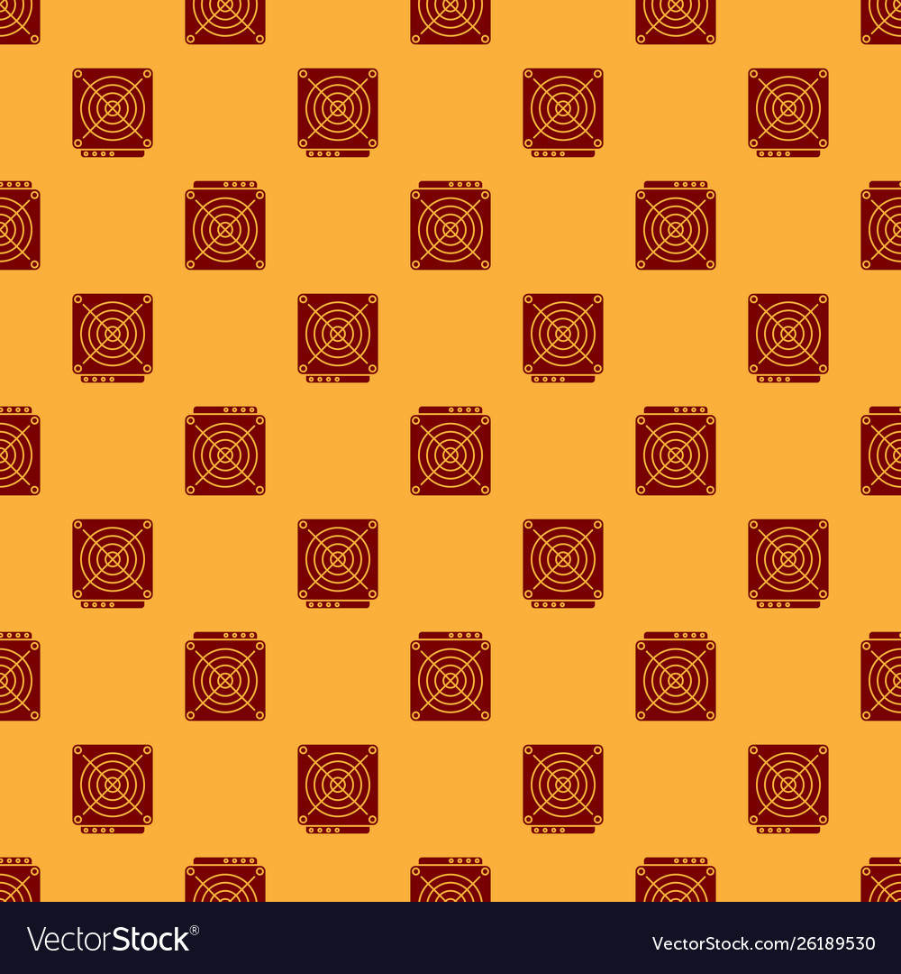 Red asic miner icon isolated seamless pattern vector image Red asic miner icon isolated seamless pattern