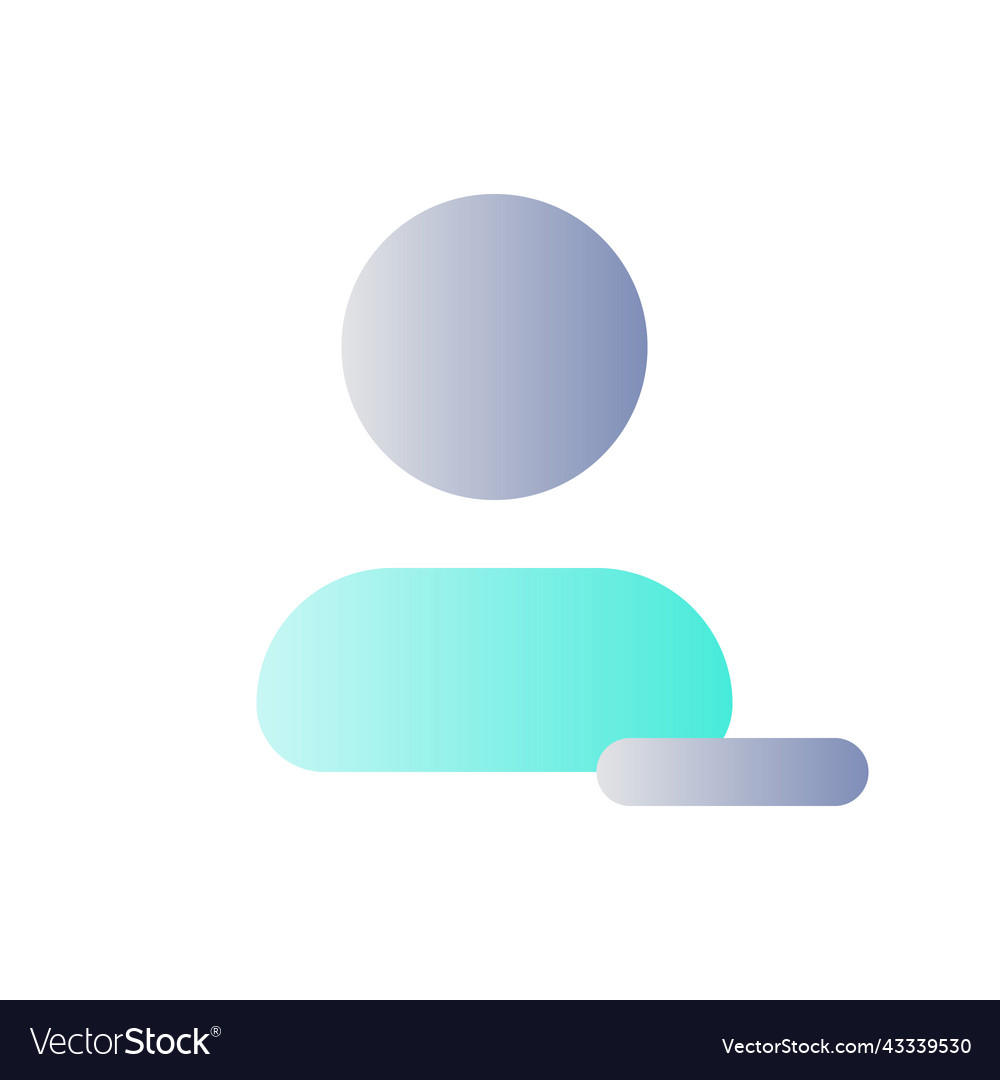 Remove contact flat gradient color ui icon vector image Remove contact flat gradient color ui icon