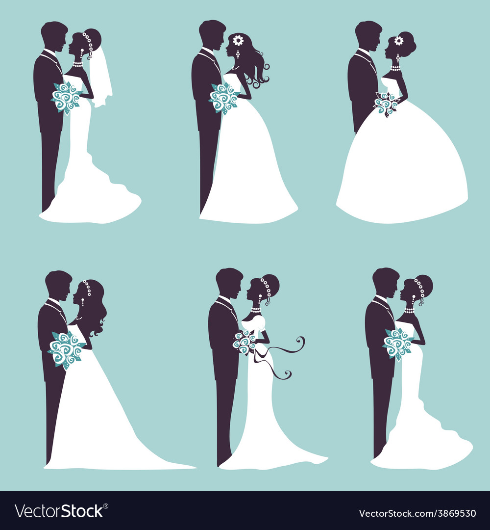 Romantic Wedding Couples Silhouettes