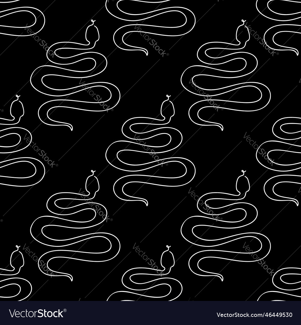 Seamless pattern with snakes in line
