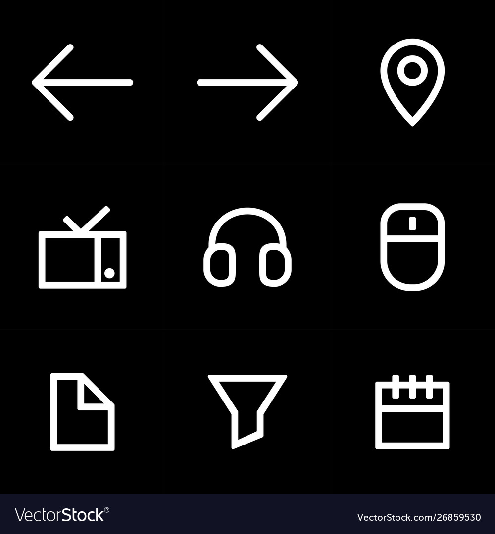Set icons for simple flat style ui design