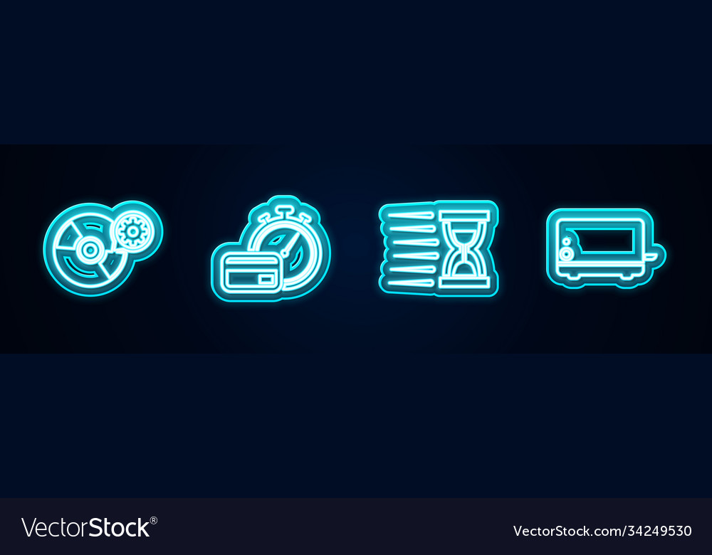 Set line cd or dvd disk setting fast payments vector image Set line cd or dvd disk setting fast payments