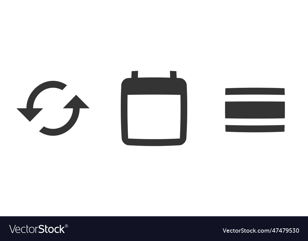 Set of 3 icons actions line collection