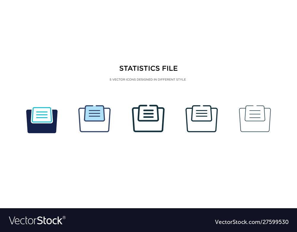 Statistics file icon in different style two vector image Statistics file icon in different style two