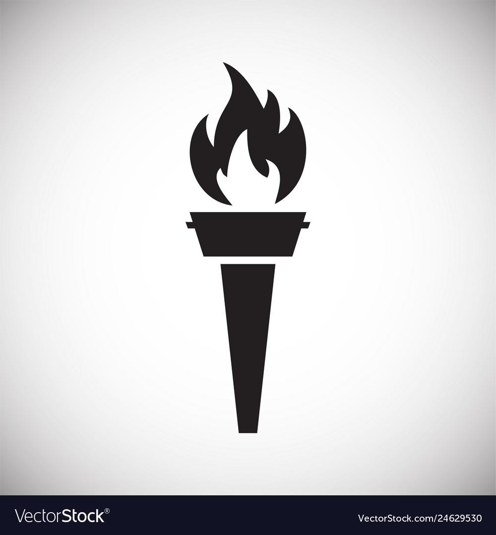 Torch icon on background for graphic and web vector image Torch icon on background for graphic and web