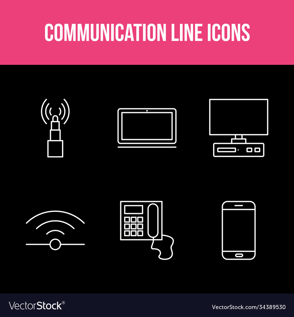 Unique communication line icon set