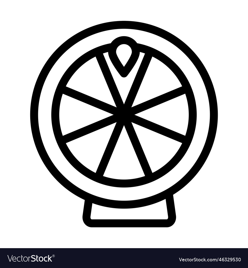 Wheel Of Fortune Thick Line Icon For Personal Vector Image