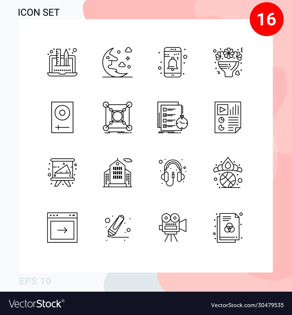 16 universal outlines set for web and mobile