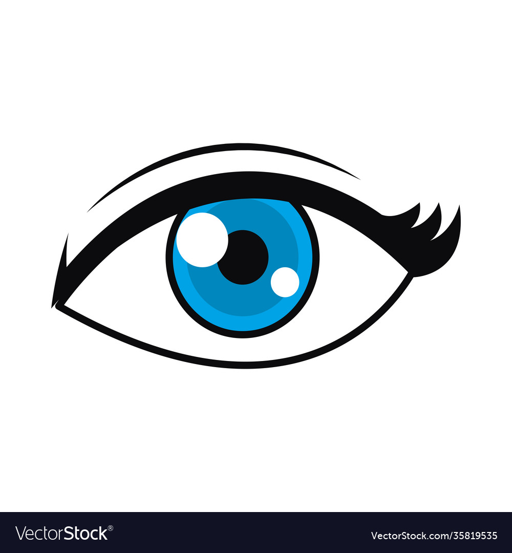 Blue female eye design Royalty Free Vector Image