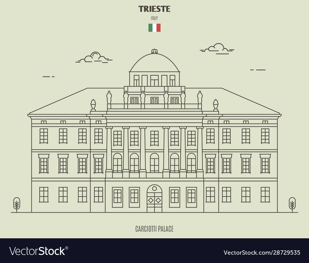 Carciotti palace in trieste italy Royalty Free Vector Image