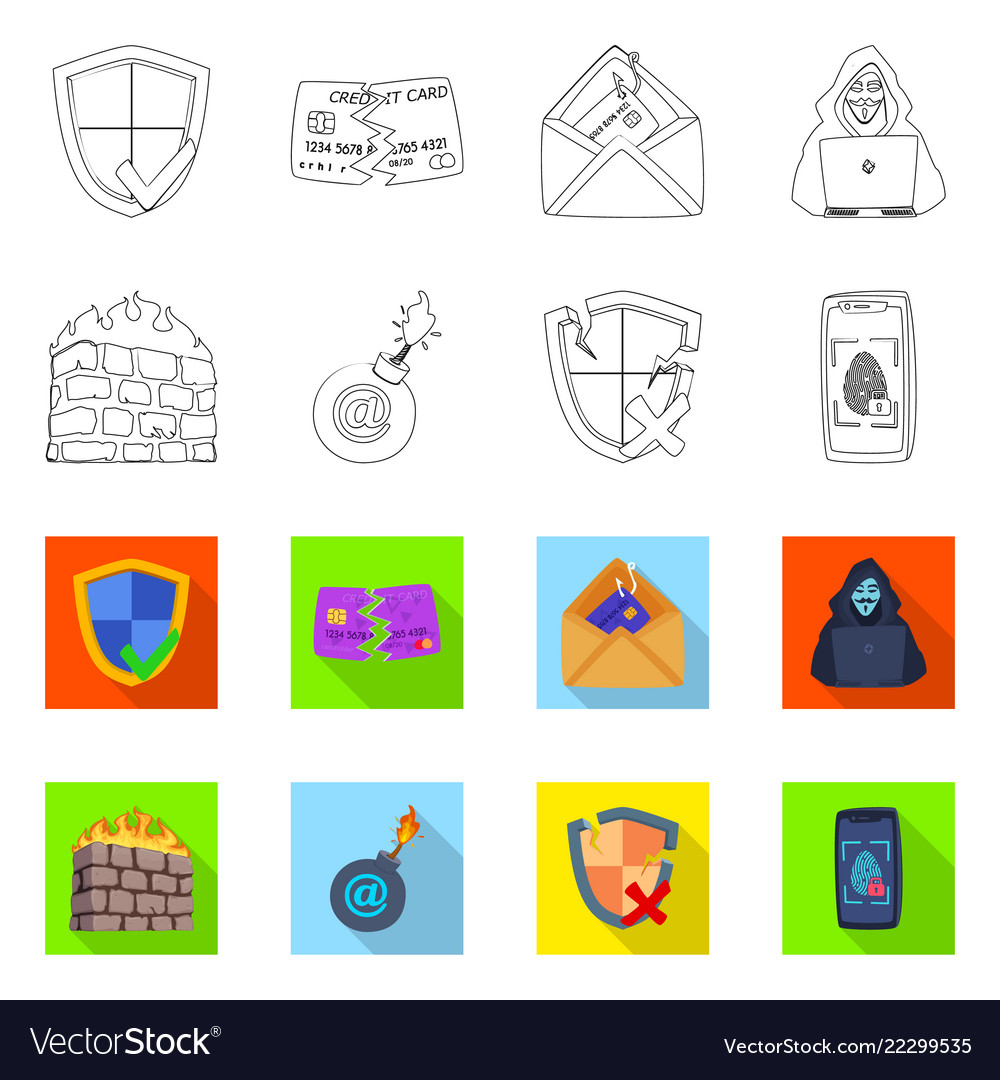 Design of virus and secure symbol set vector image Design of virus and secure symbol set