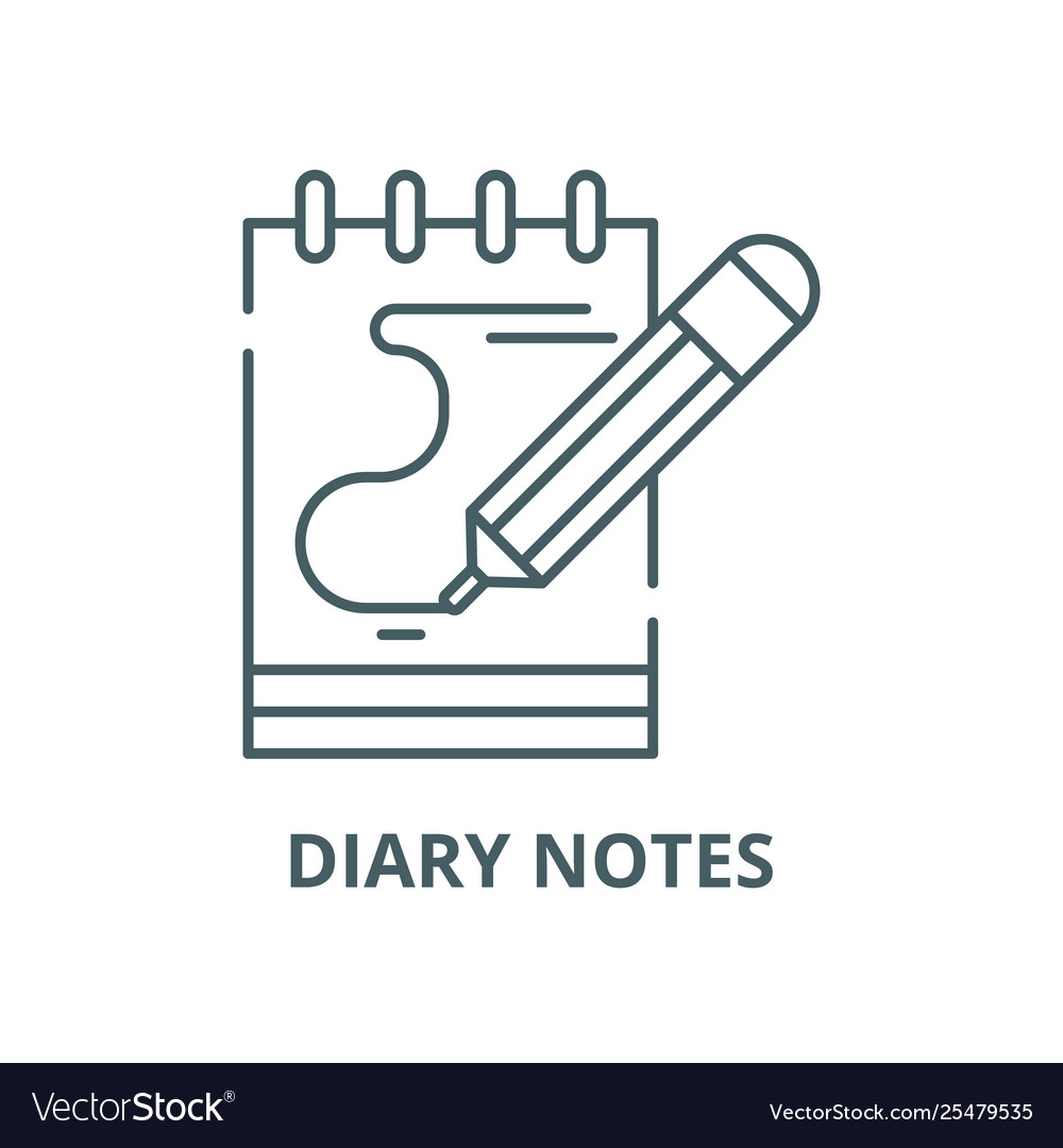 Diary notes line icon linear concept vector image Diary notes line icon linear concept