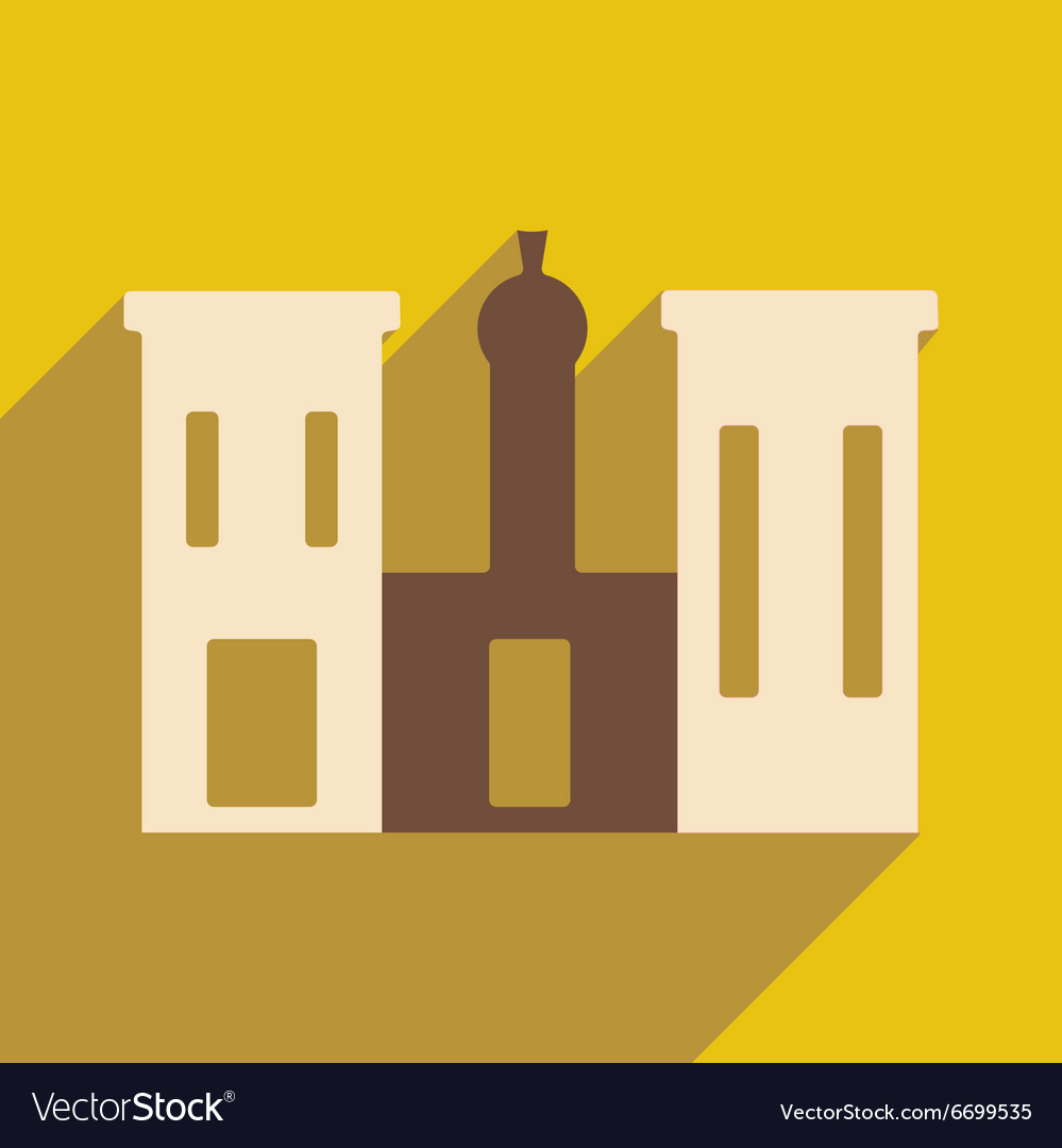 Flat with shadow icon and mobile application