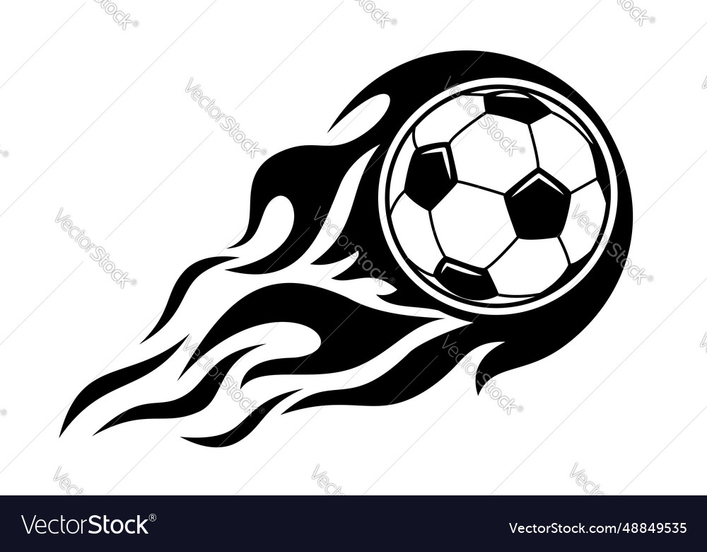 Football burning soccer ball icon vector image Football burning soccer ball icon