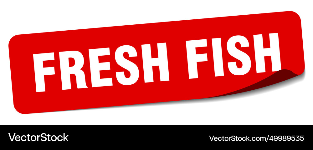 Fresh fish sticker label Royalty Free Vector Image