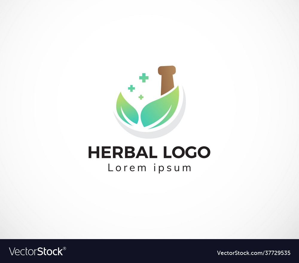 Herbal logo design template nature health creative