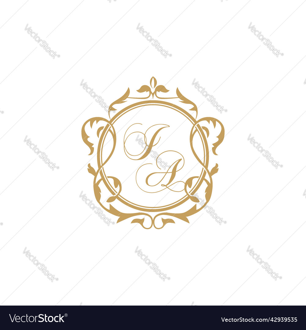 Ia intial wedding invitation elegant graphic