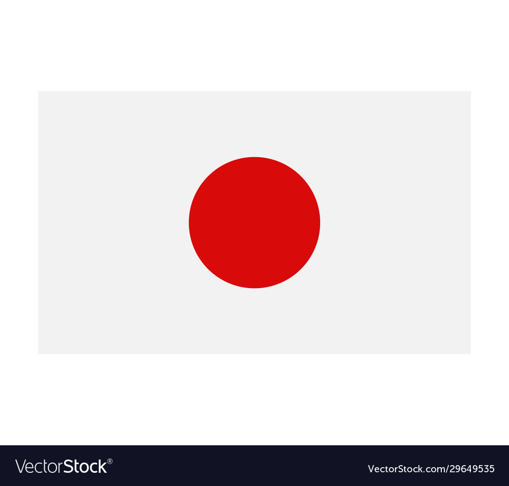 Japan flag in on white background Royalty Free Vector Image