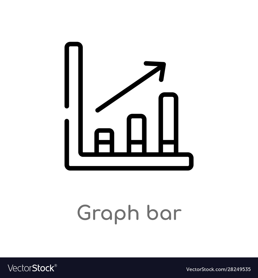 Outline graph bar icon isolated black simple line