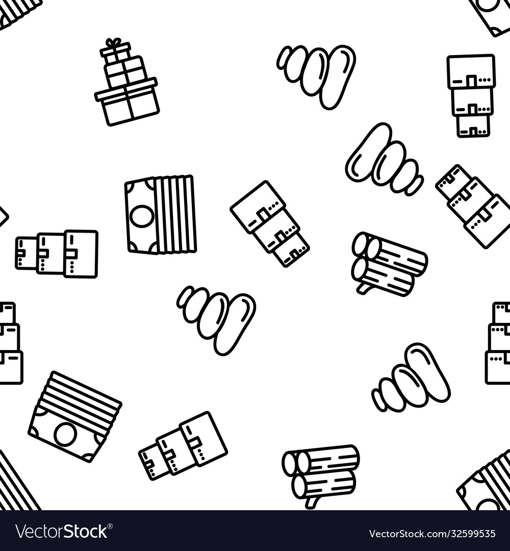 Pile objects things seamless pattern