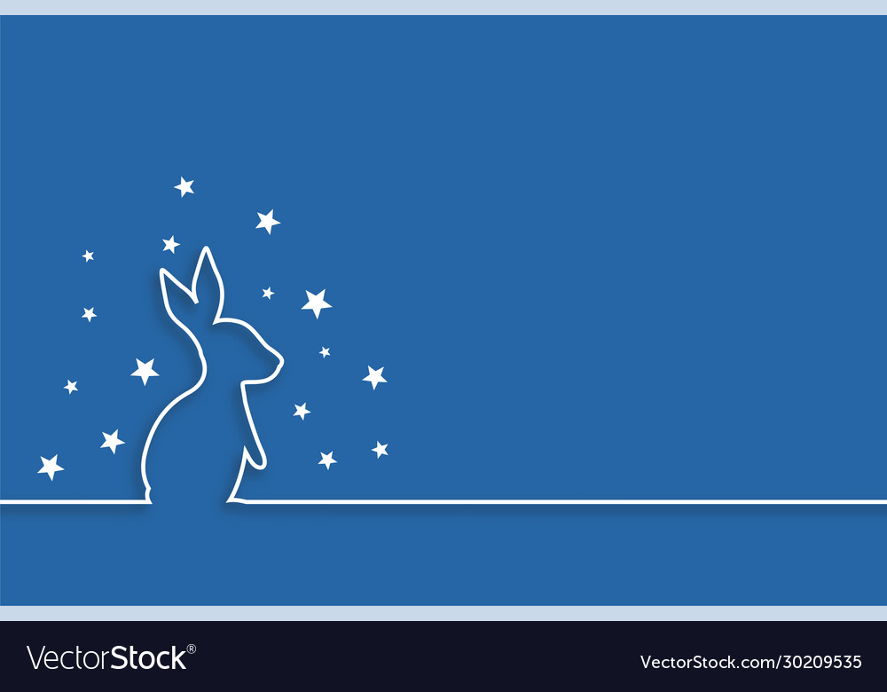 Rabbit with stars in line style design
