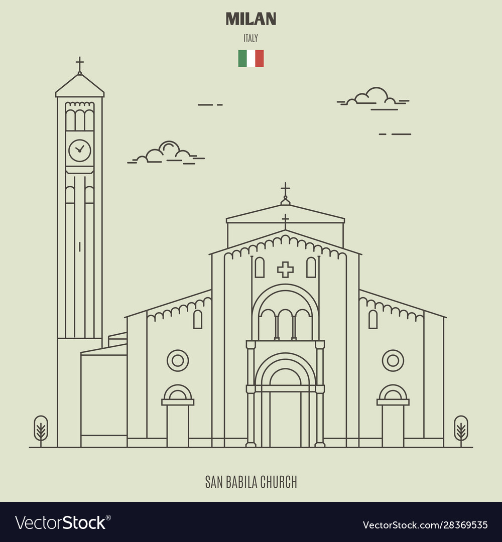 San babila in milan italy Royalty Free Vector Image