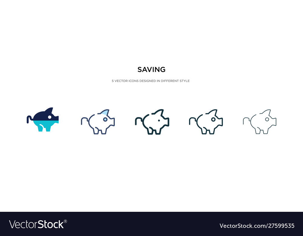Saving icon in different style two colored