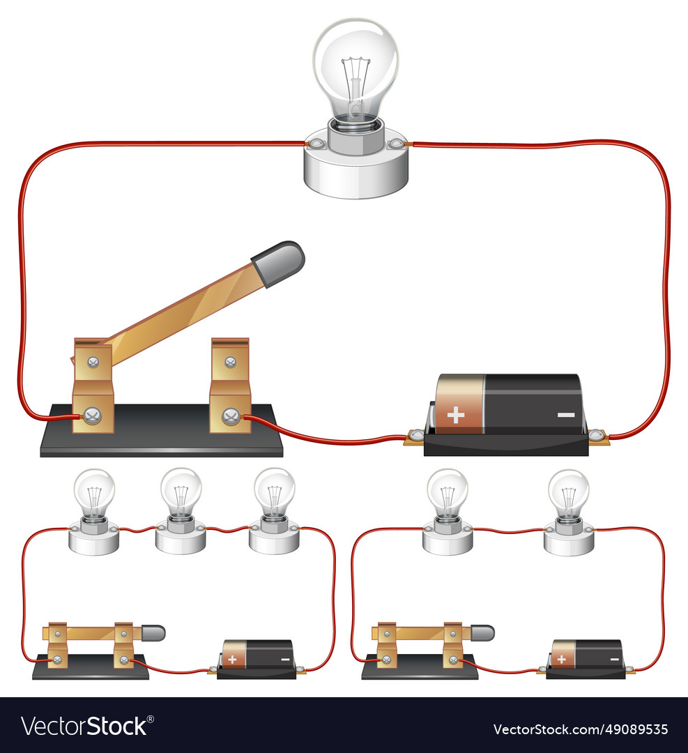 Science education infographic circuit diagram set Vector Image