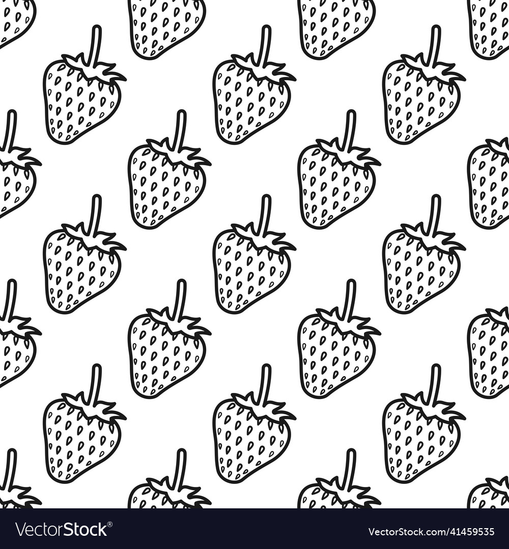 Strawberry seamless pattern background Vector Image Strawberry seamless pattern background