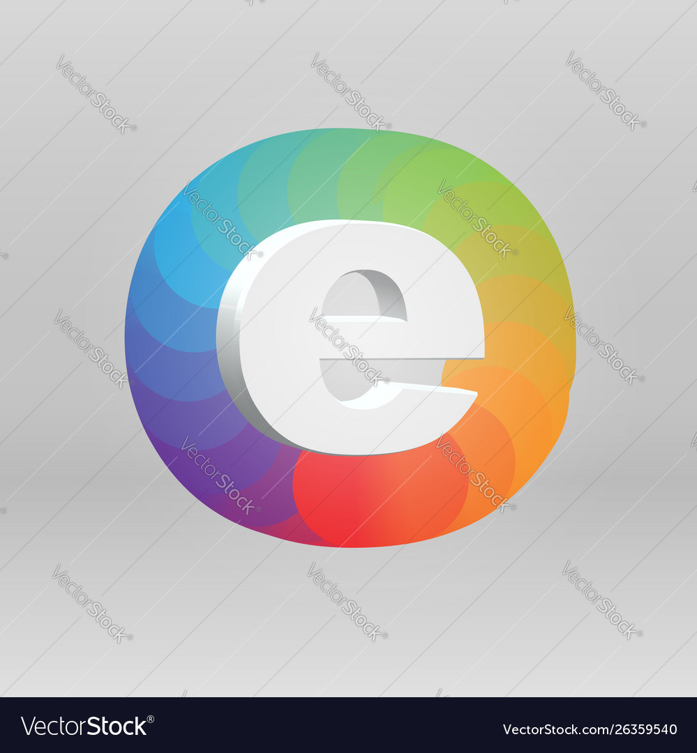 3d character from a fontset with colorful
