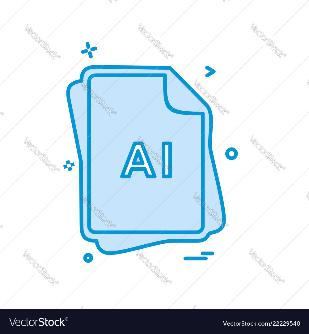 Ai file type icon design vector image Ai file type icon design