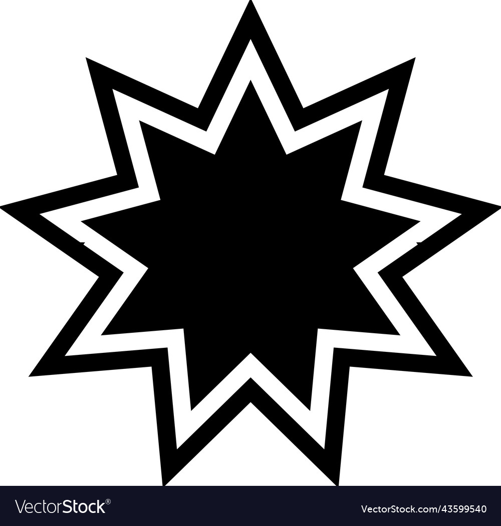 Bahai religion glyph icon