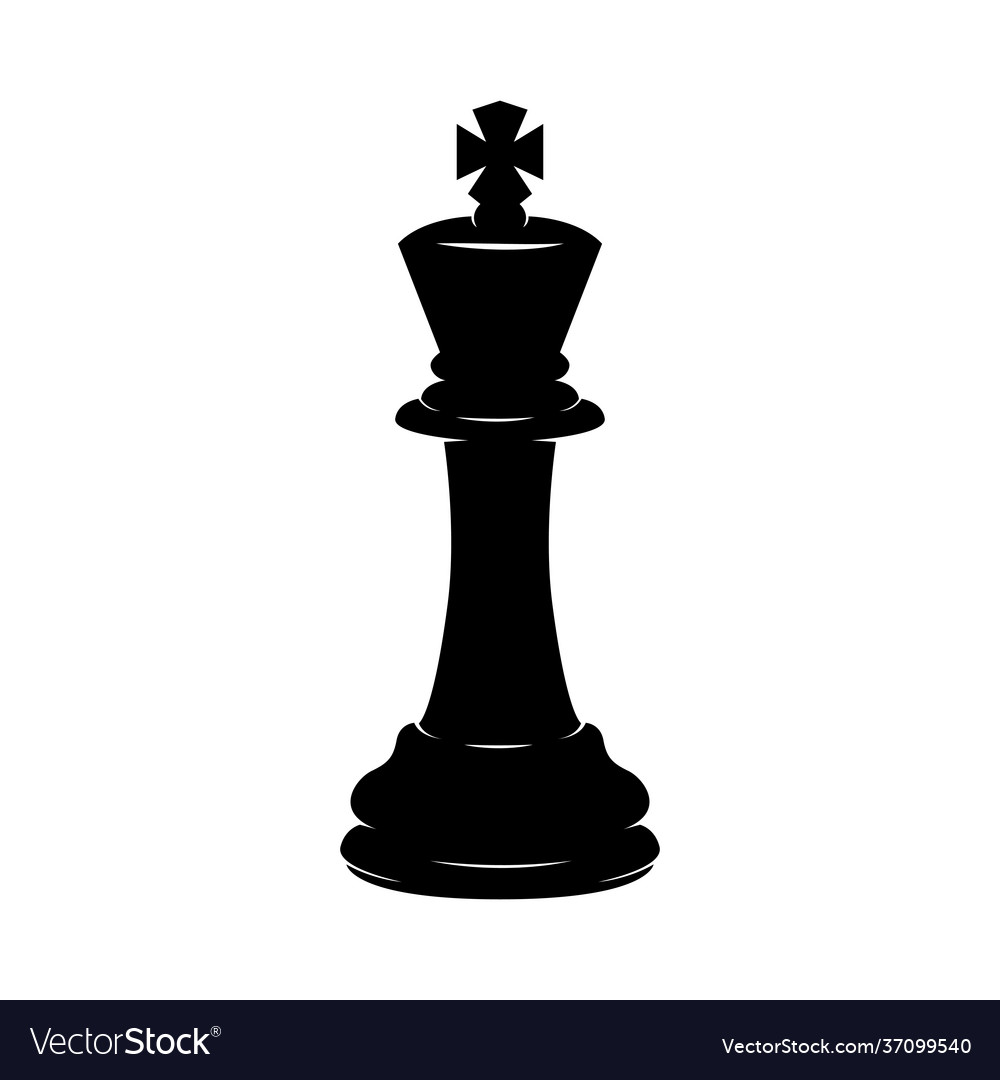 King black and white chess piece Royalty Free Vector Image