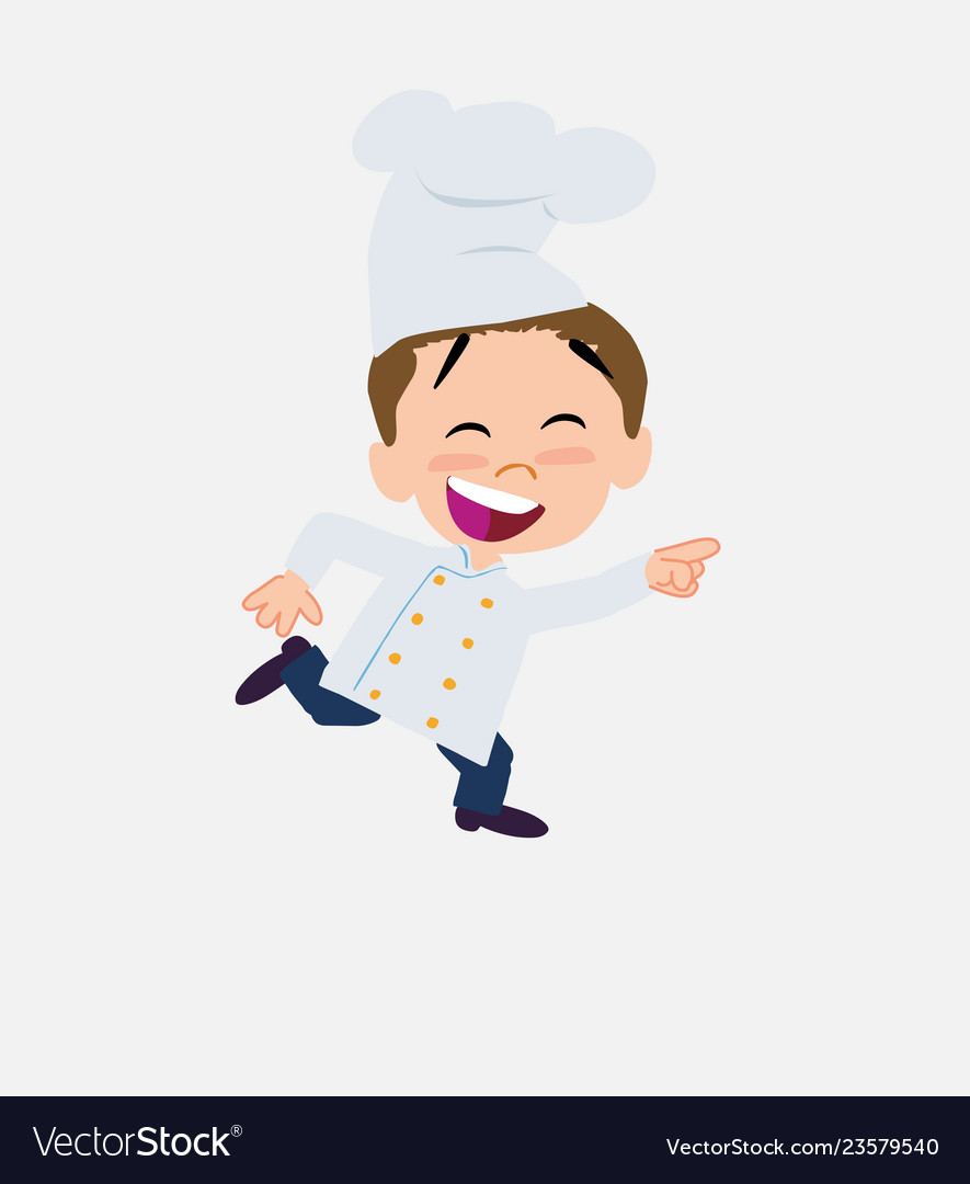 Chef running smiling Vector Image Chef running smiling