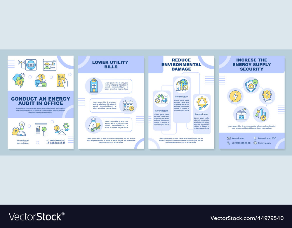 Conduct energy audit in office blue brochure