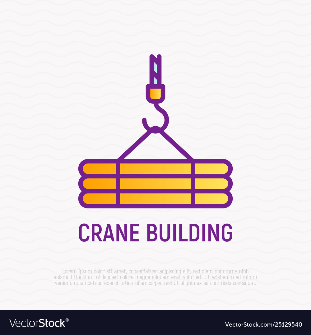 Crane thin line icon modern