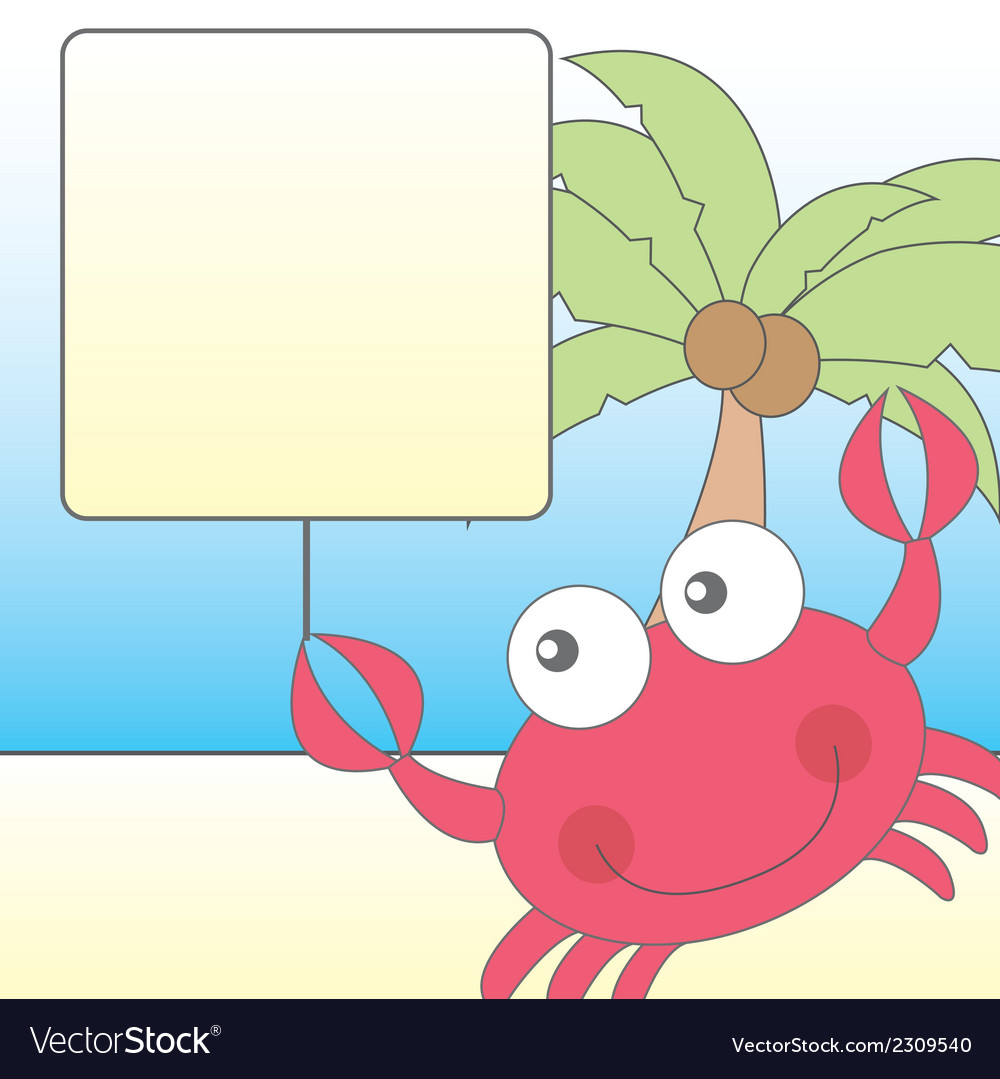 Cute crab over landscape