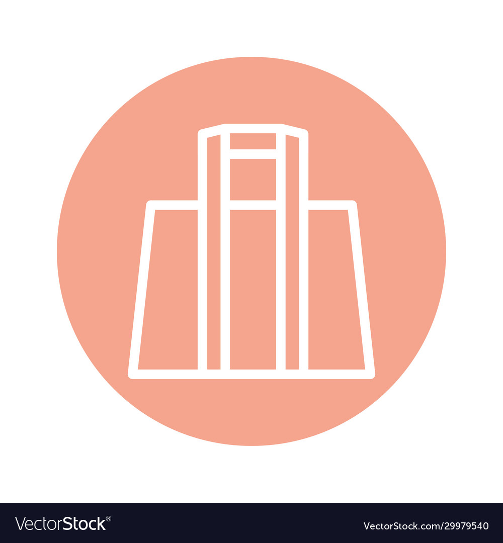 Isolated shopping bag line and block style icon
