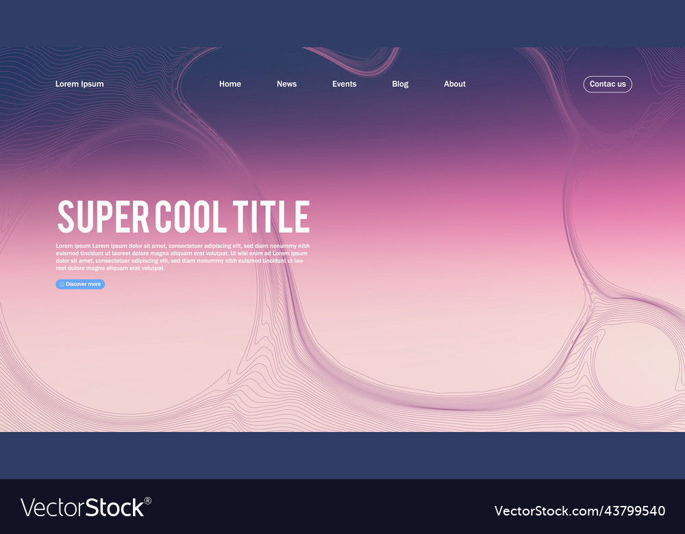 Landing page abstract design with dynamic line