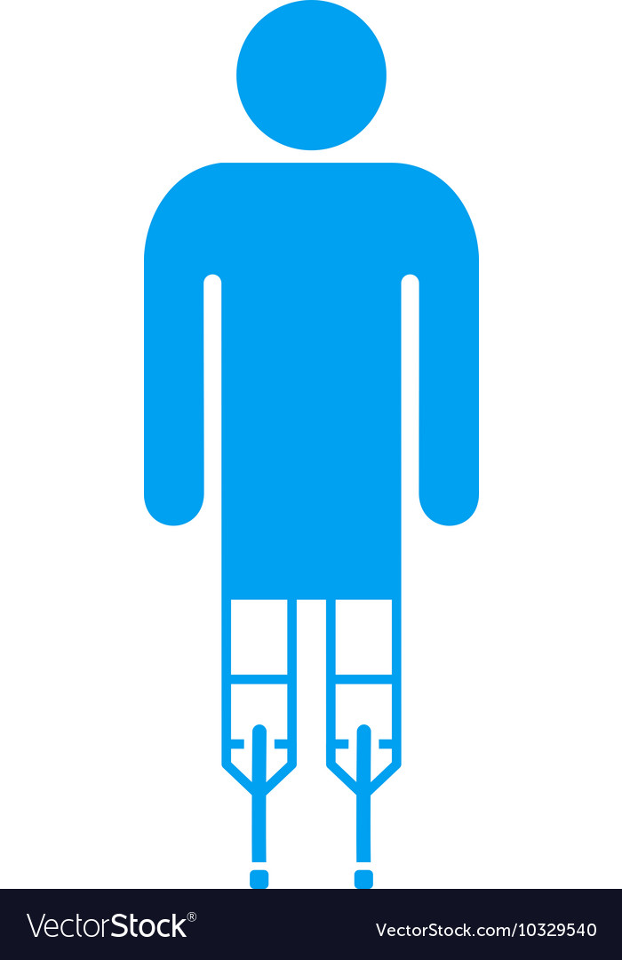 Man crutches flat icon