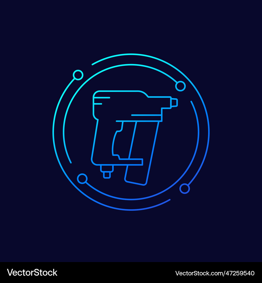 Nailer pneumatic nail gun icon linear design Vector Image