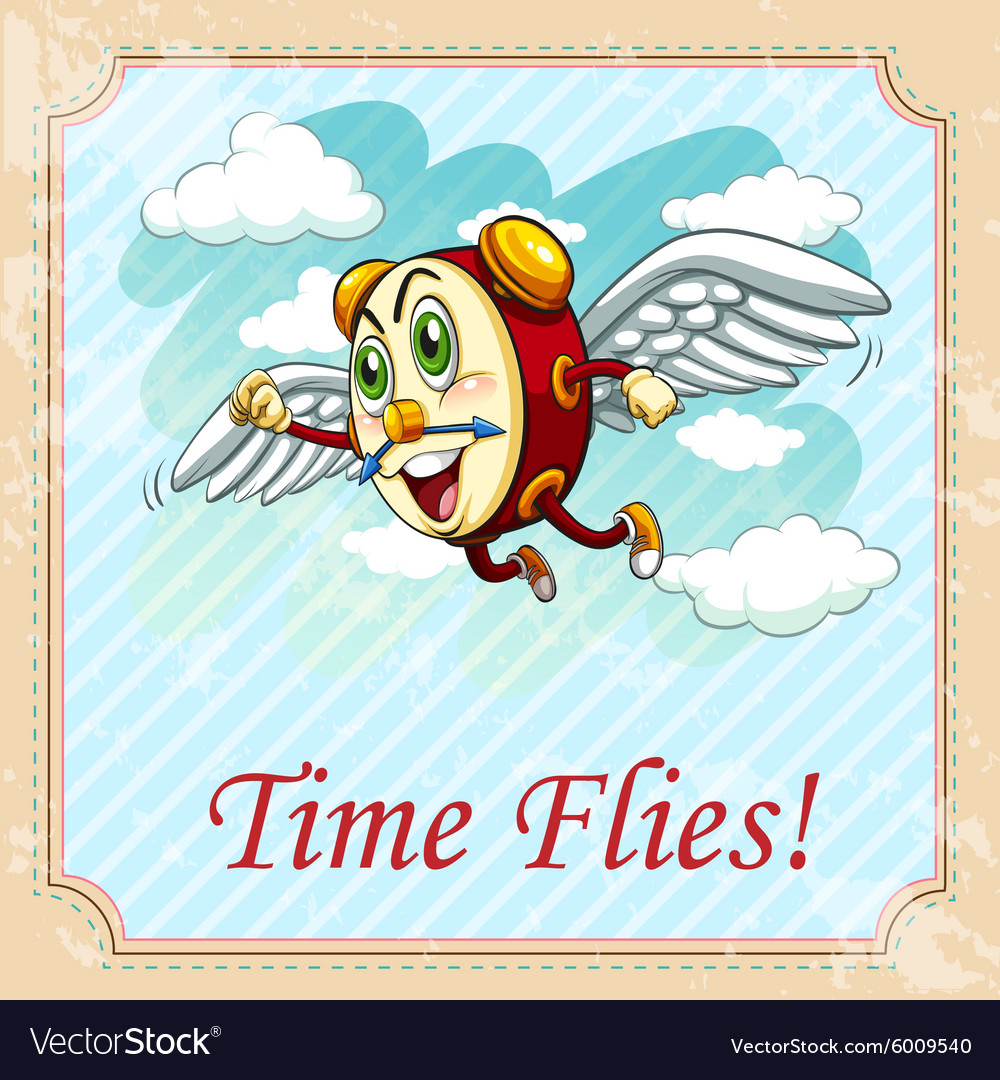 old-saying-time-flies-royalty-free-vector-image