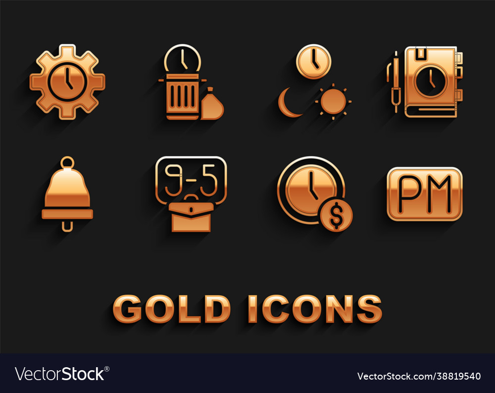 Set from 9 daily paper notepad day time vector image Set from 9 daily paper notepad day time
