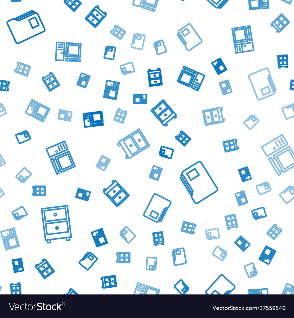 Set line drawer with documents document folder vector image Set line drawer with documents document folder