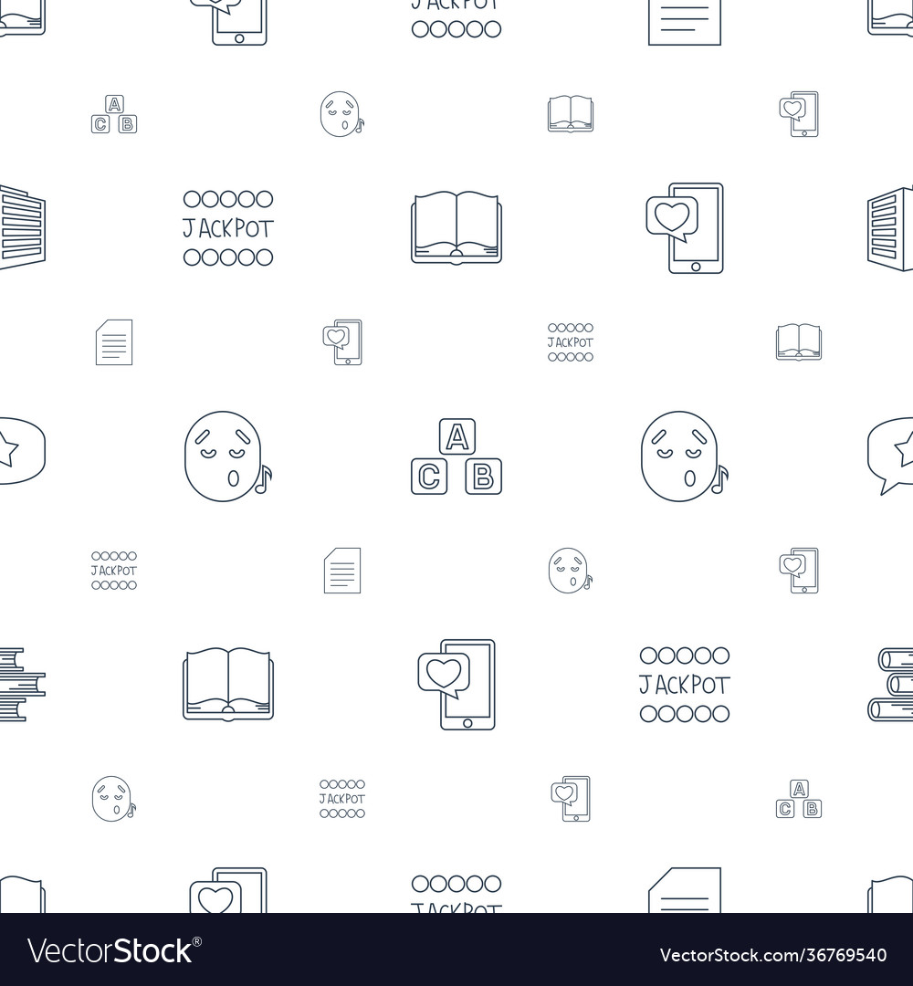 Text icons pattern seamless white background Vector Image Text icons pattern seamless white background
