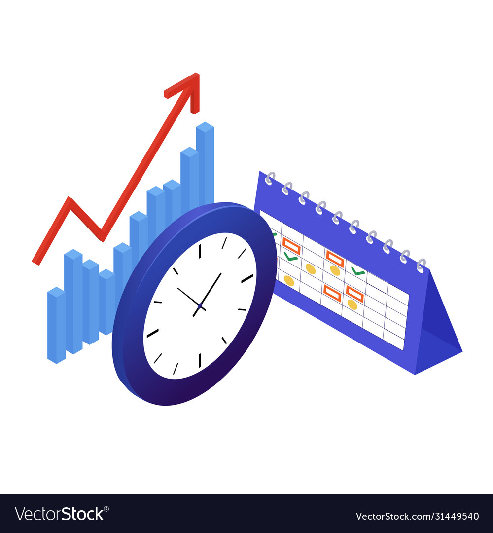 Time management concept isometric