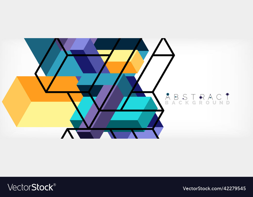 Abstract background 3d cubes cubic elements vector image Abstract background 3d cubes cubic elements