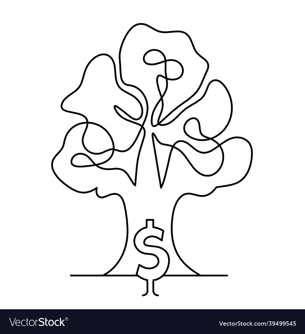 Abstract continuous lines drawing as tree Vector Image Abstract continuous lines drawing as tree