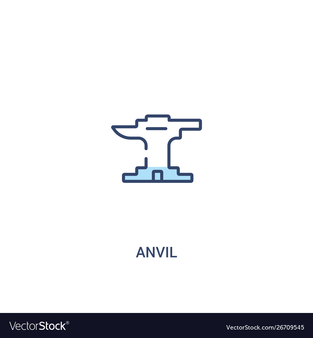 Anvil concept 2 colored icon simple line element vector image Anvil concept 2 colored icon simple line element