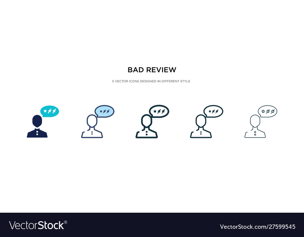 Bad review icon in different style two colored